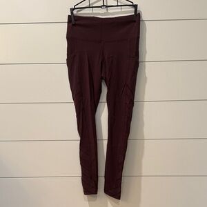 Athleta Maroon High-Waist Performance Leggings